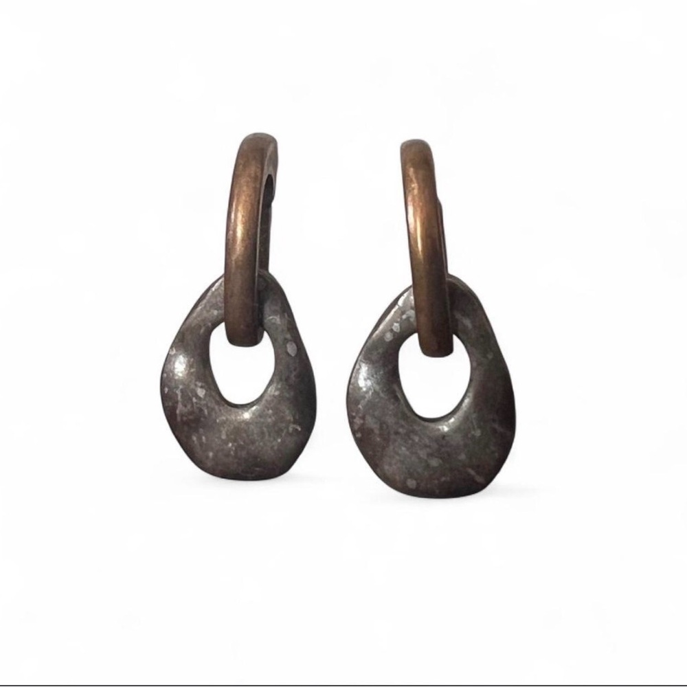 Chico’s Mixed Metal Dangle Earrings | Rustic Boho